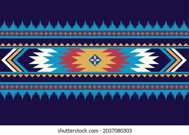 Oriental ethnic seamless pattern traditional background Design for carpet, wallpaper, clothing, wrapping, batik, fabric, Vector illustration embroidery style.