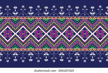 Oriental ethnic seamless pattern traditional background Design for carpet, wallpaper, clothing, wrapping, batik, fabric. Vector illustration embroidery style.