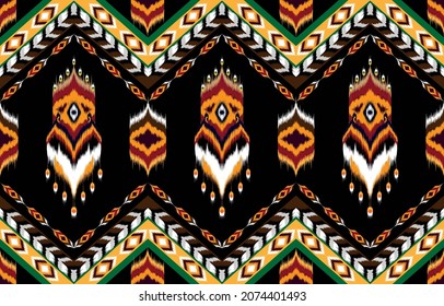 Oriental ethnic seamless pattern traditional background 
Design for carpet,wallpaper,clothing,wrapping,batik,
fabric,Vector illustration embroidery style.