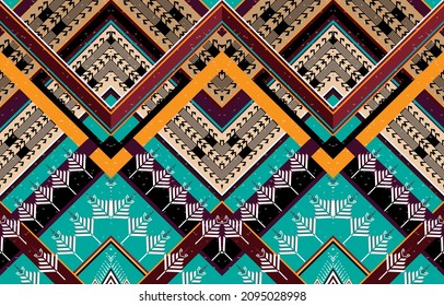 Patrón étnico oriental sin inconvenientes 
Diseño de alfombras, papel pintado, ropa, embalaje, batik,
tela,Estilo de bordado de ilustración vectorial.
