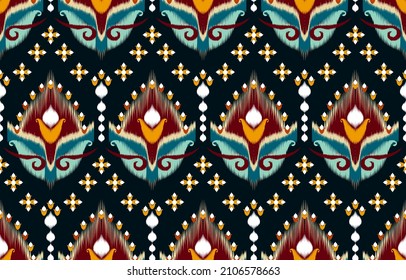 Oriental ethnic seamless pattern traditional background Design for carpet,wallpaper,clothing,wrapping,batik,fabric,Vector illustration embroidery style.