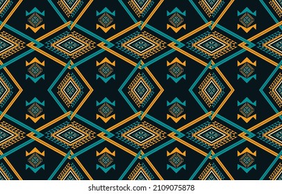 Oriental ethnic seamless pattern traditional background Design for carpet,wallpaper,clothing,wrapping,batik, fabric,Vector illustration embroidery style. 