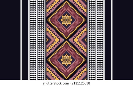 Oriental ethnic seamless pattern. Traditional design for background, wallpaper, clothing, wrapping, carpet, tile, fabric, decoration, vector illustration, embroidery style. Textile ornament.