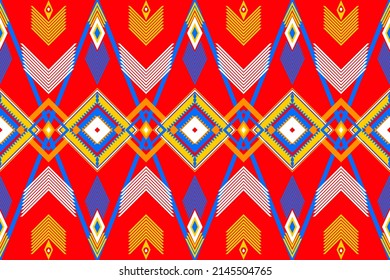 Oriental ethnic seamless pattern traditional background Design for carpet,wallpaper,clothing,wrapping,batik,fabric,Vector illustration embroidery style. Geometric ethnic pattern seamless. geometrical