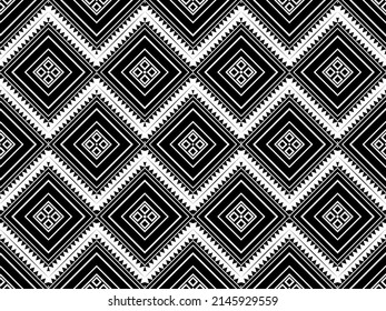 Patrón étnico oriental sin fisuras de fondo tradicional Diseño para alfombras, papel pintado, ropa, envoltura, batik, tela,Estilo de bordado de ilustración vectorial. El patrón étnico geométrico no tiene fisuras. geométrico