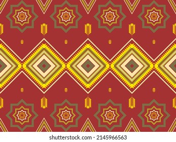 Patrón étnico oriental sin fisuras de fondo tradicional Diseño para alfombras, papel pintado, ropa, envoltura, batik, tela,Estilo de bordado de ilustración vectorial. El patrón étnico geométrico no tiene fisuras. geométrico