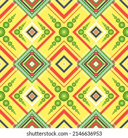 Oriental ethnic seamless pattern traditional background Design for carpet,wallpaper,clothing,wrapping,batik,fabric,Vector illustration embroidery style. Geometric ethnic pattern seamless. flowers.
