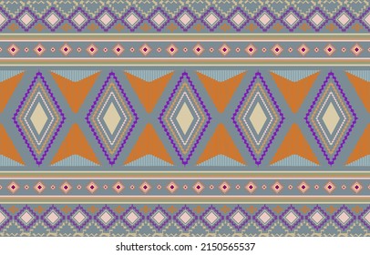 Oriental ethnic seamless pattern traditional background Design for carpet,wallpaper,clothing,batik and fabric,Vector illustration embroidery style.