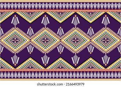 Patrón étnico oriental sin fisuras de fondo tradicional Diseño para alfombras, papel pintado, ropa, envoltura, batik, tela,Estilo de bordado de ilustración vectorial.