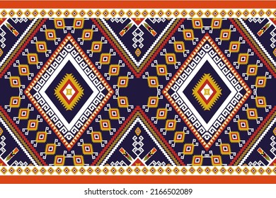 Patrón étnico oriental sin fisuras de fondo tradicional Diseño para alfombras, papel pintado, ropa, envoltura, batik, tela,Estilo de bordado de ilustración vectorial.