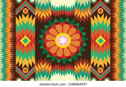 oriental ethnic seamless pattern traditional background design for carpet, wallpaper, garment, wrap, batik, cloth, embroidery illustration vector