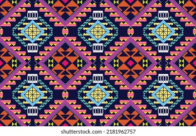 Oriental ethnic seamless pattern traditional background design for carpet, wallpaper, garment, wrap, batik, cloth, embroidery illustration vector