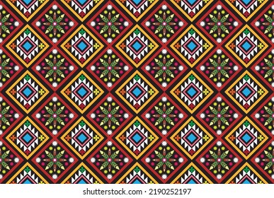 Oriental ethnic seamless pattern traditional background design for carpet, wallpaper, garment, wrap, batik, cloth, embroidery illustration vector