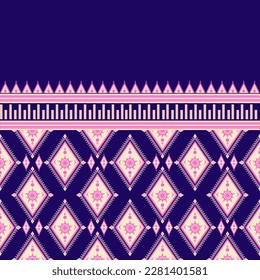 Ethnische, nahtlose Muster traditionelles Hintergrunddesign für Teppich, Tapete, Kleidung, Wrapper, Batik, Stoff, Stickerei, Vektorgrafik
