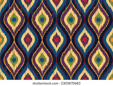 Oriental ethnic seamless pattern traditional background Design for carpet, wallpaper, clothing, wrapping, batik, fabric, Vector illustration embroidery style.