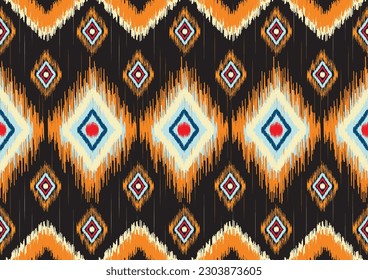 Oriental ethnic seamless pattern traditional background Design for carpet, wallpaper, clothing, wrapping, batik, fabric, Vector illustration embroidery style.