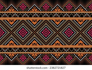 
Oriental ethnic seamless pattern traditional background Design for carpet, wallpaper, clothing, wrapping, batik, fabric, Vector illustration embroidery style.