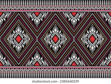Oriental ethnic seamless pattern traditional background Design for carpet, wallpaper, clothing, wrapping, batik, fabric, Vector illustration embroidery style.