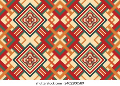 Oriental ethnic seamless pattern traditional background Design for carpet, wallpaper, clothing, wrapping, batik, fabric, Vector illustration embroidery style.