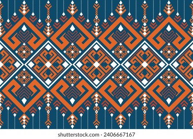 Oriental ethnic seamless pattern traditional background Design for carpet, wallpaper, clothing, wrapping, batik, fabric, Vector illustration embroidery style.