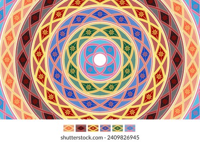 Oriental ethnic seamless pattern traditional background Design for carpet, wallpaper, clothing, wrapping, batik, fabric, Vector