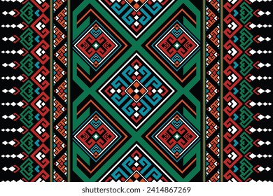 Oriental ethnic seamless pattern traditional background Design for carpet, wallpaper, clothing, wrapping, batik, fabric, Vector illustration embroidery style.