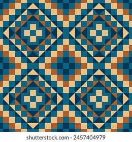 Oriental ethnic seamless pattern traditional background Design for carpet, wallpaper, clothing, wrapping, batik, fabric, Vector illustration embroidery style.