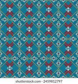 
Patrón étnico oriental sin fisuras de fondo tradicional Diseño para alfombra, Fondo de pantalla, ropa, envoltura, batik, tela, estilo de bordado de Ilustración vectorial.