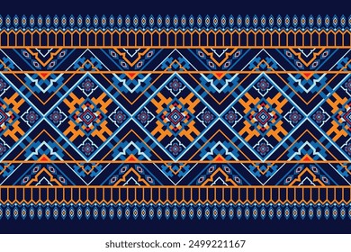 Oriental ethnic seamless pattern traditional background Design for carpet, wallpaper, clothing, wrapping, batik, fabric, Vector illustration embroidery style.