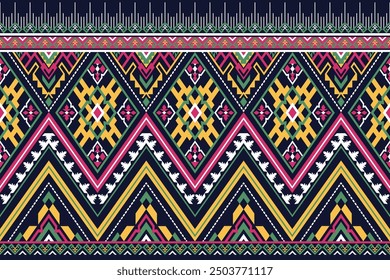 Oriental ethnic seamless pattern traditional background Design for carpet, wallpaper, clothing, wrapping, batik, fabric, Vector illustration embroidery style.
