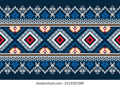 Diseño de fondo tradicional sin patrón étnico oriental para alfombra, Fondo de pantalla, ropa, envoltura, batik, tela, estilo de bordado de Ilustración vectorial.