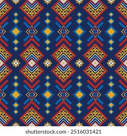 Oriental ethnic seamless pattern traditional background Design for carpet, wallpaper, clothing, wrapping, batik, fabric, Vector illustration embroidery style.
