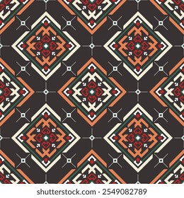 Orientalische ethnische nahtlose Muster traditionellen Hintergrund Design für Teppich, Tapete, Kleidung, Umhüllung, Batik, Stoff, Vektorgrafik Stickerei Stil.