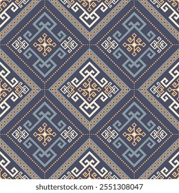 Oriental ethnic seamless pattern traditional background Design for carpet, wallpaper, clothing, wrapping, batik, fabric, Vector illustration embroidery style.
