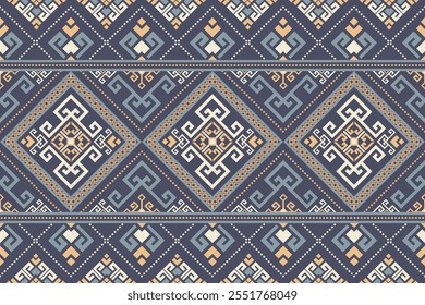 Diseño de fondo tradicional sin patrón étnico oriental para alfombra, Fondo de pantalla, ropa, envoltura, batik, tela, estilo de bordado de Ilustración vectorial.
