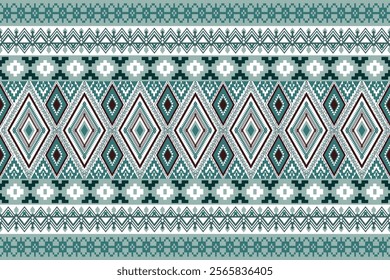 Oriental ethnic seamless pattern traditional background ,Design for fabric ,clothing, carpet ,wallpaper ,batik ,wrapping ,illustration embroidery style ,Vector ethnic  pattern Morocco ,Geometric 
