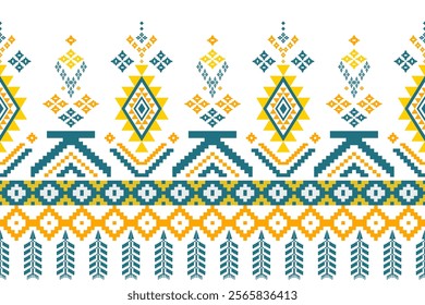 Oriental ethnic seamless pattern traditional background ,Design for fabric ,clothing, carpet ,wallpaper ,batik ,wrapping ,illustration embroidery style ,Vector ethnic  pattern Morocco ,Geometric 