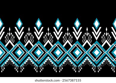 Oriental ethnic seamless pattern traditional background ,Design for fabric ,clothing, carpet ,wallpaper ,batik ,wrapping ,illustration embroidery style ,Vector ethnic  pattern Morocco ,Geometric 