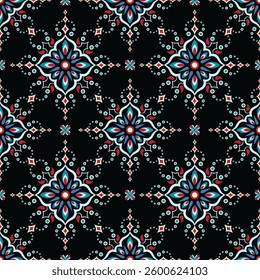 Oriental ethnic seamless pattern traditional background Design for carpet, wallpaper, clothing, wrapping, batik, fabric, Vector illustration embroidery style.
