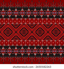 Diseño de fondo tradicional sin fisuras de patrón étnico oriental para alfombra, Fondo de pantalla, ropa, envoltura, batik, tela, Ilustración vectorial de bordado
