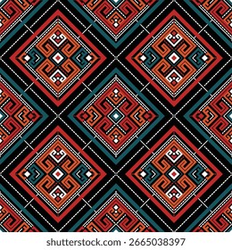 Diseño de fondo tradicional sin patrón étnico oriental para alfombra, Fondo de pantalla, ropa, envoltura, batik, tela, estilo de bordado de Ilustración vectorial.