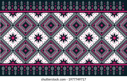 Oriental ethnic seamless pattern vector traditional background Design for carpet,wallpaper,clothing,wrapping,batik,fabric,Vector illustration embroidery style.