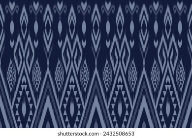 Oriental Ethnic Traditional Ikat Seamless Pattern.  Vector Illustration design for carpet, clothing, wrapping, batik, fabric, wallpaper and background.   
