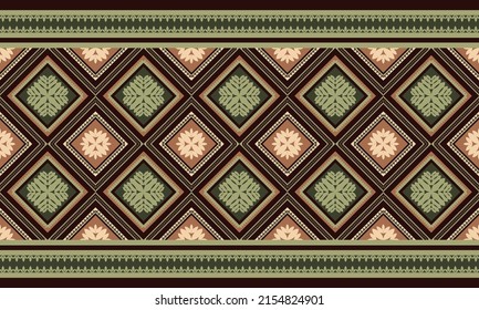 Oriental ethnic tribal seamless pattern. Traditional design for background, wallpaper, paper, packaging, fabric, clothing, wrapping, carpet, tile, decoration, vector illustration, embroidery style.