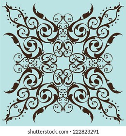 Oriental fine element is on blue