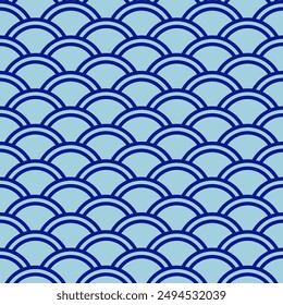 Oriental Fish scales seamless pattern background and fabric 