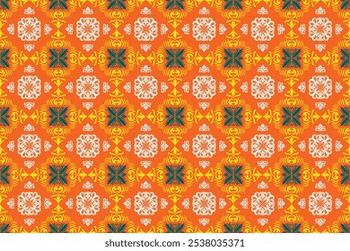 Oriental flora damask seamless pattern embroidery, art ornament print. Design for tile, carpet, cover, wallpaper, wrapping paper, fabric, clothing, bag, and decoration.