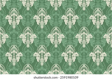 Oriental Floral Damasks embroidery, seamless floral pattern, Ethnic Aztec Textile Design, Navajo tribal vector seamless pattern, Ethnic ikat floral, Tribal flower fabric pattern.