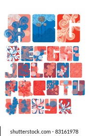 oriental floral font vector/illustration