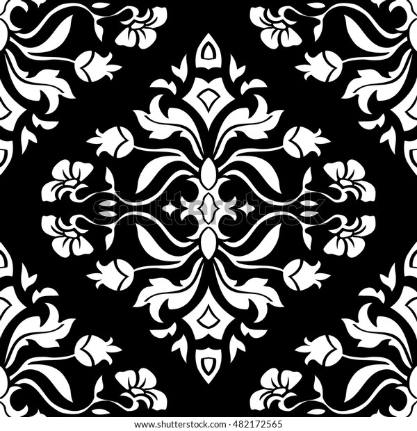 oriental floral ornament damask template carpet stock vector damask template